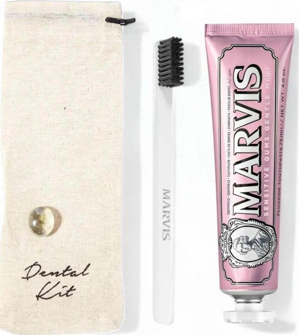 Marvis Sensitive Gums Gentle Mint Diş Macunu 75 ml + Yumuşak Beyaz Diş Fırçalı Dental Kit - Image 1