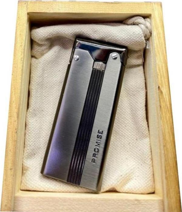 Çelik Depolu Promise Slim Pirinç Çakmak Füme - Image 1