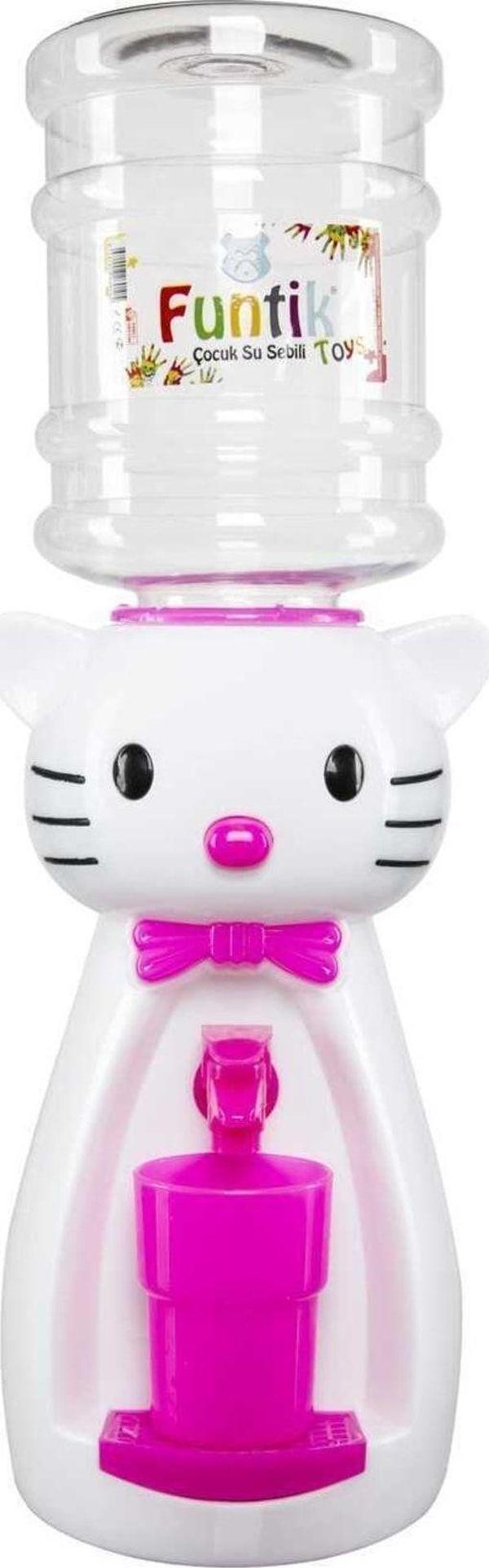 Funtik Toys Funtik Kedi Çocuk Su Sebili Beyaz Üzeri Pembe - Image 1