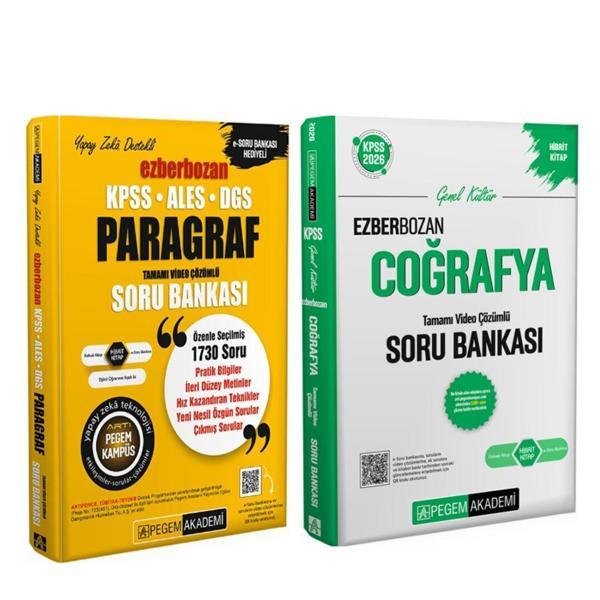 Pegem KPSS Ezberbozan Paragraf ve Coğrafya Soru Bankası Seti 2 Kitap - Pegem Akademi Yayıncılık - Image 1