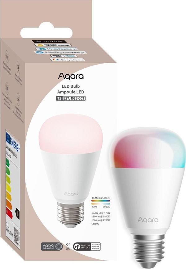 Aqara Akıllı Led Ampül (Rgb Cct, E27, 75W, 1100lm) T2 LB-L02D (Apple Home Destekli) - Image 1