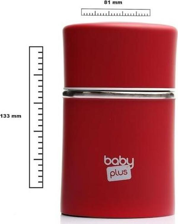 Baby Plus Paslanmaz Çelik Mama Saklama Termosu 260 ML Kırmızı - Image 1