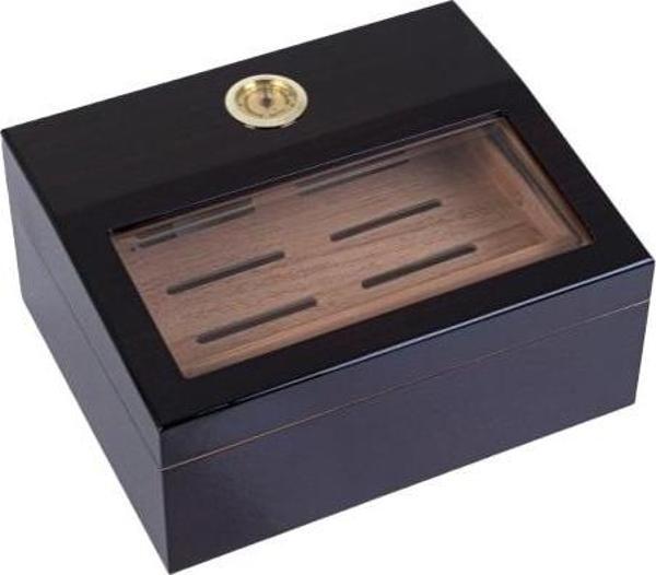 Yarım Cam Tavan Puro Humidor / Puro Saklama Kutusu - Siyah 0199 - Image 1