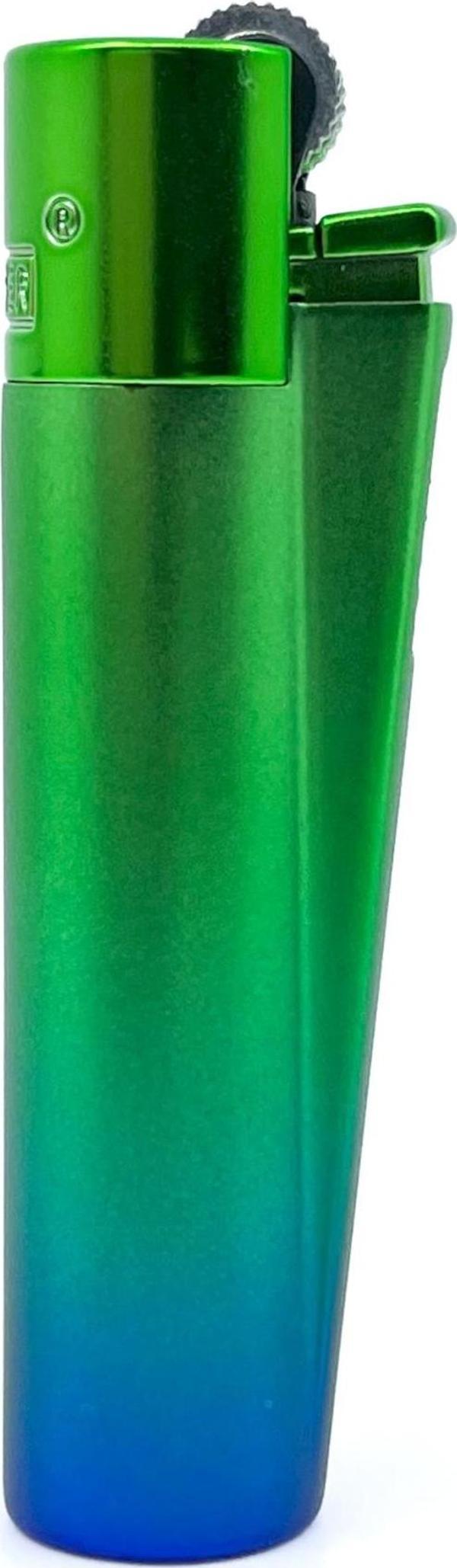 Clipper Özel Kutusunda Metal Çakmak - Yeşil/Mavi Spektrum Mat - Image 1