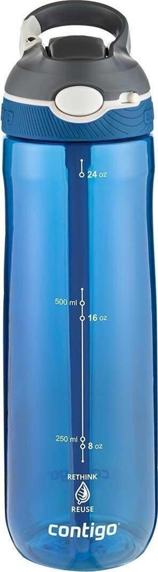 Contigo Ashland Tren Tek El Bas İç Kapaklı Su Matarası 720ml 2191379 - Mavi - Image 1