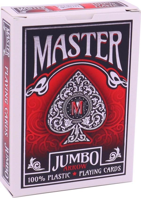 Master Games Jumbo Plastik Oyun Kartı (İskambil) Destesi Arrow - Kırmızı - Image 1