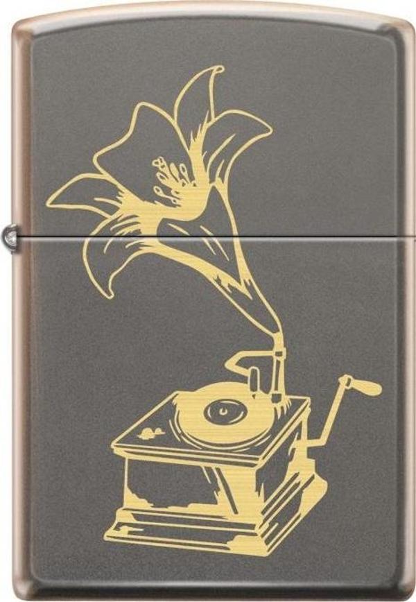 Zippo Rustic Bronze Record Player Dizayn Çakmak - Image 1
