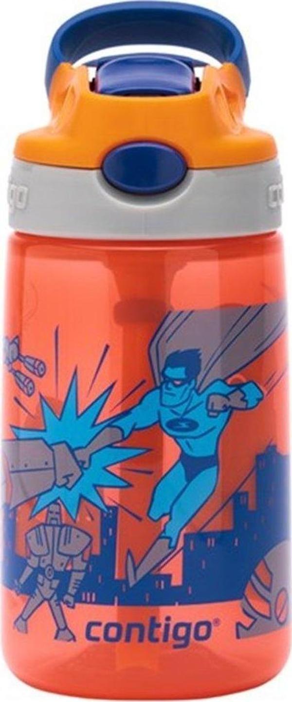 Contigo Gizmo Flip Süper Kahraman Çocuk Suluğu 420ML - Turuncu - Image 1