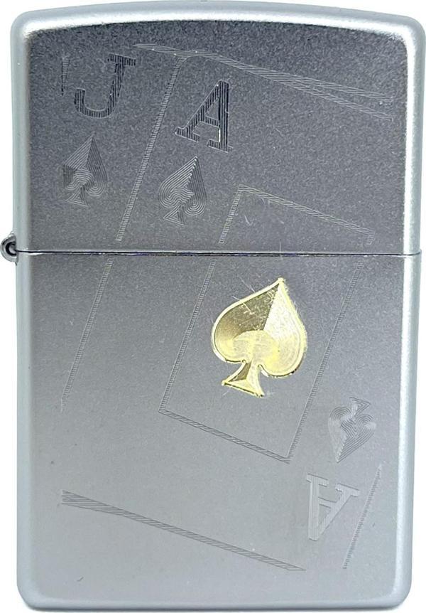 Zippo Spades Black Jack Dizayn Satin Chrome Çakmak - Image 1