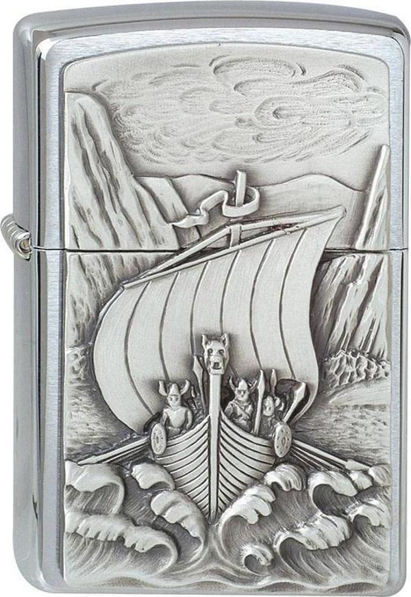 Zippo Viking Fjord Amblem Dizayn Çakmak - Image 1