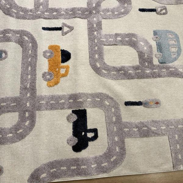 Hoom Rugs Kids Araba Desenli Antibakteriyel & Kolay Temizlenebilir Çocuk Halısı - Image 1