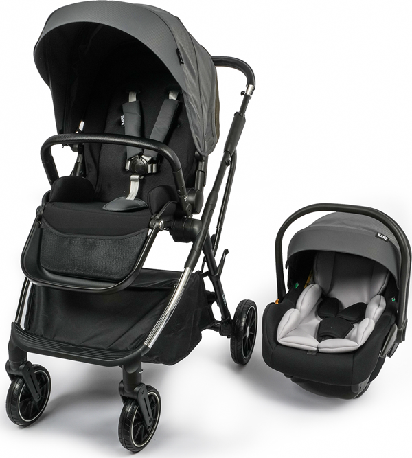 Kanz Thunder Kolay Katlanabilen Travel Sistem Bebek Arabası Sharkgrey - Image 1