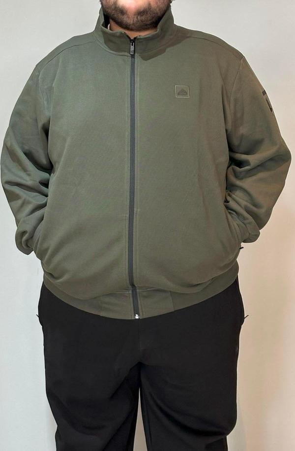 Remsa Büyük Beden Ekstra Battal Pamuk Dokulu Erkek Eşofman Üstü 24723 Haki - Image 1