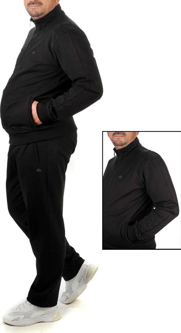 Remsa Büyük Beden Likralı Penye Erkek Eşofman Takımı 1714 Siyah - Image 1