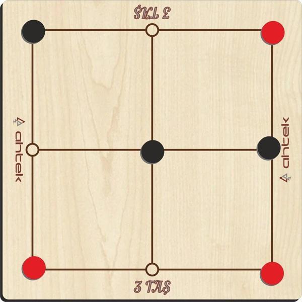 Ahtek Ahşap 3 Taş Akıl, Zeka Ve Strateji Oyunu (üçtaş, Üç Taş) - Image 1