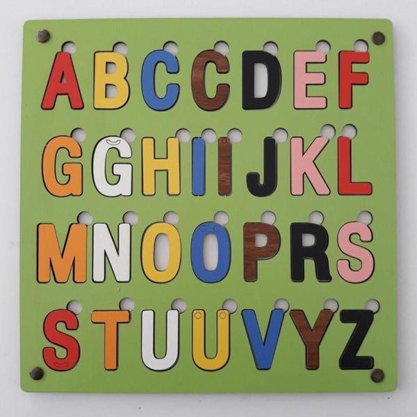Ahtek Ahşap Bul Tak Eğitici 3d Oyuncak Harfler Bultak Yapboz Puzzle Yeşil - Image 1