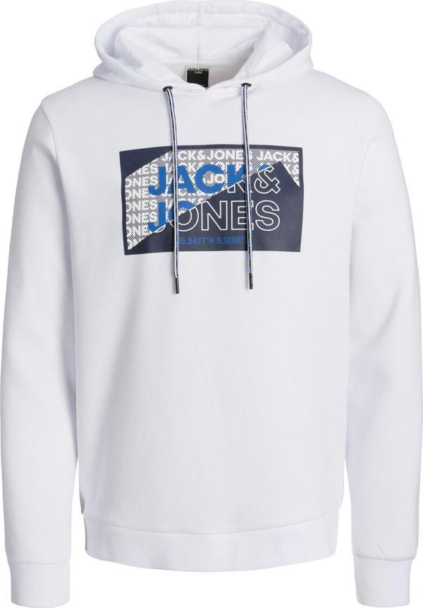 Jack Jones Logan Aw23 Sweat Hood Erkek Beyaz Sweatshirt 12242480-01 - Image 1