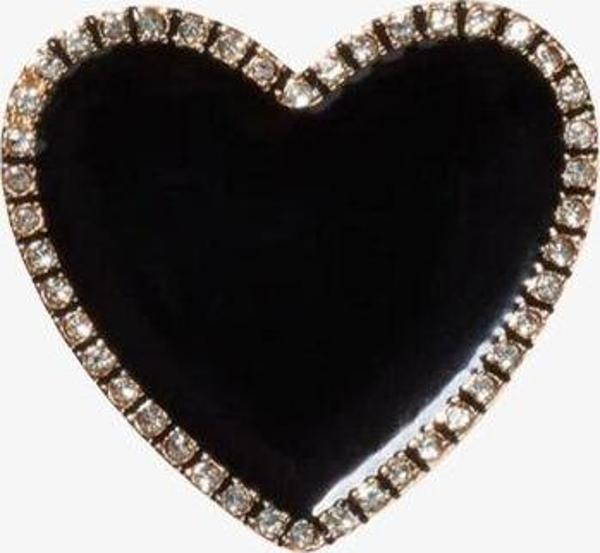 Jibbitz Black Heart With Gold Outline Unisex Renkli 10011084-1 - Image 1