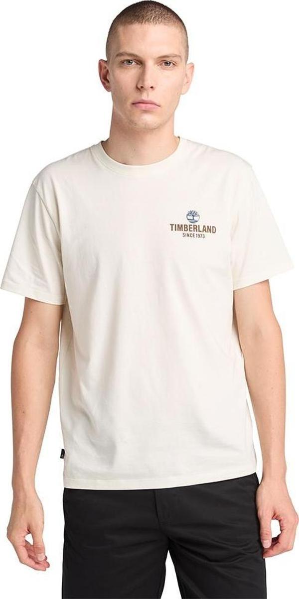 Timberland Work Inspired Back Graphic Tee Erkek Bej Tshirt Tb0a2g8scm91 - Image 1
