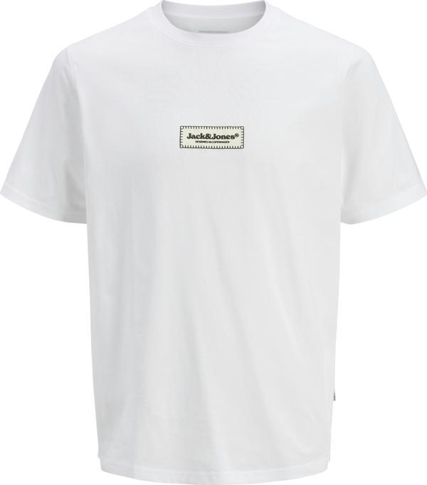 Jack Jones Jorsplıt Fakestıtch Brandıng Tee S Pls Erkek Beyaz Büyük Beden Tshirt 12278571-01 - Image 1
