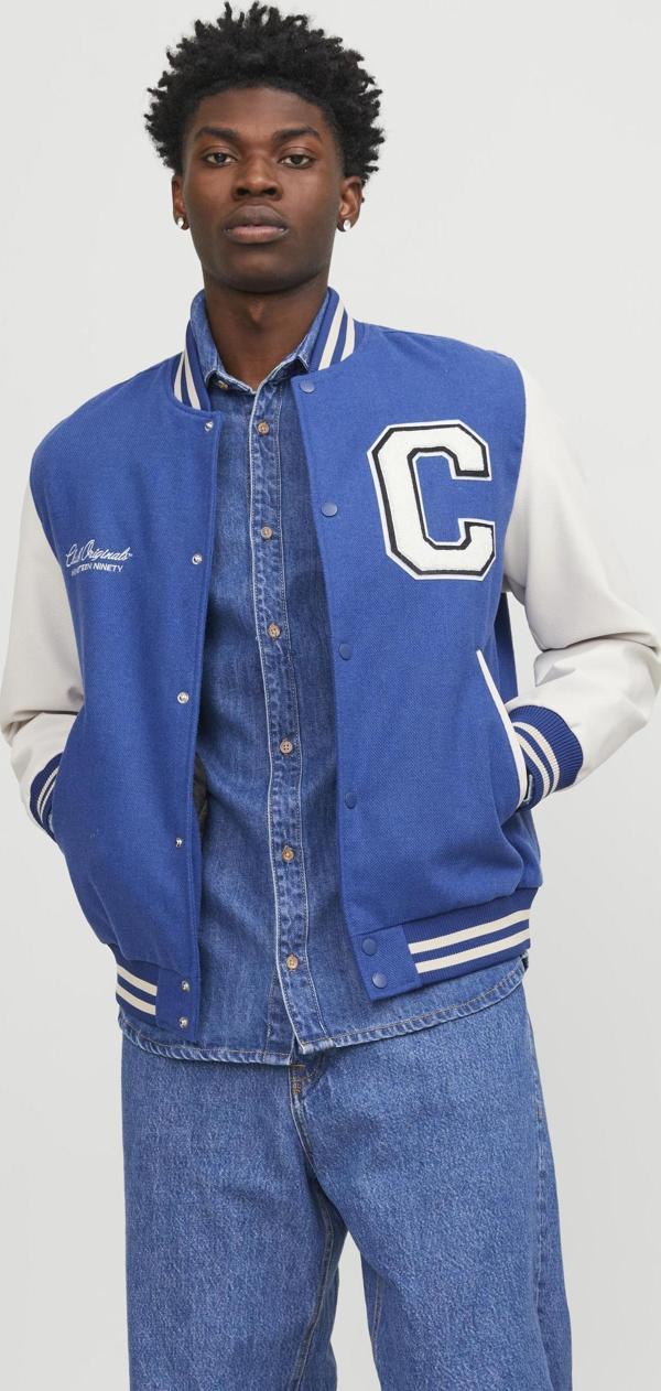 Jack&Jones Jorcollege Wool Blend Bomber Noos Erkek Mavi Ceket 12241559-07 - Image 1