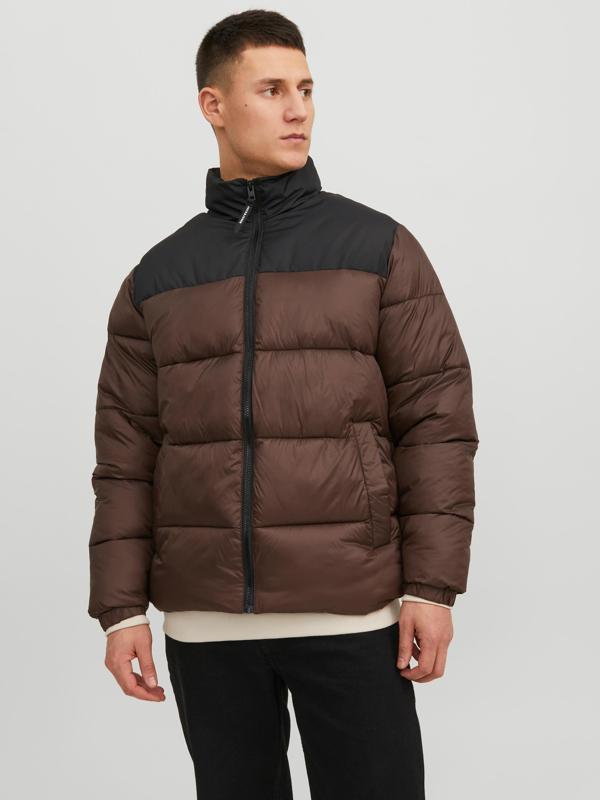 Jack&Jones Jjetoby Puffer Collar Sn Erkek Kahverengi Mont 12235860-15 - Image 1