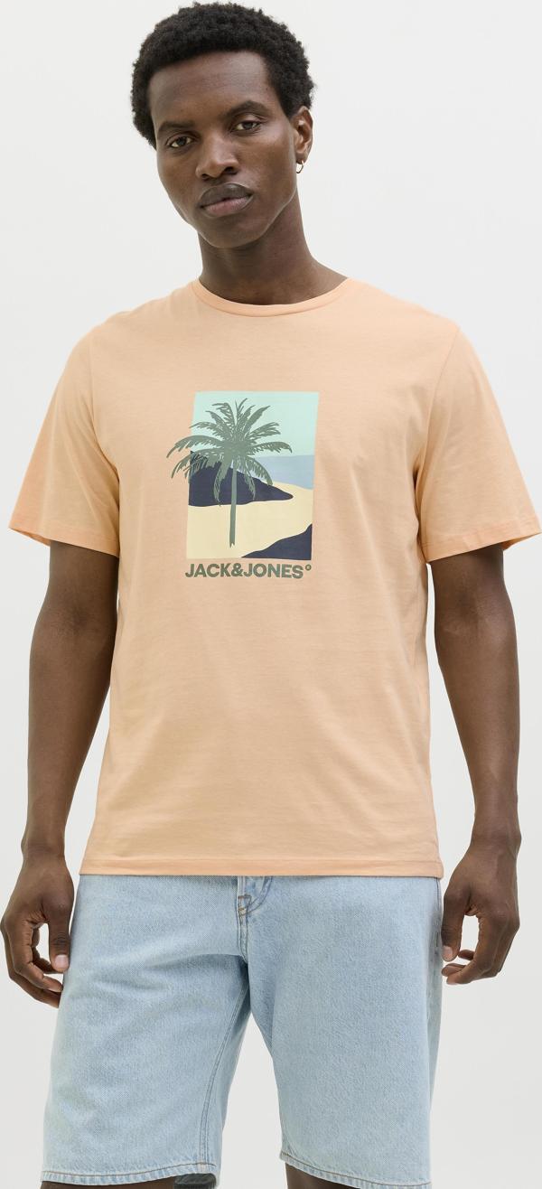 Jack&Jones Jjbarbados Tee Ss Crew Neck Erkek Turuncu Tshirt 12269416-23 - Image 1