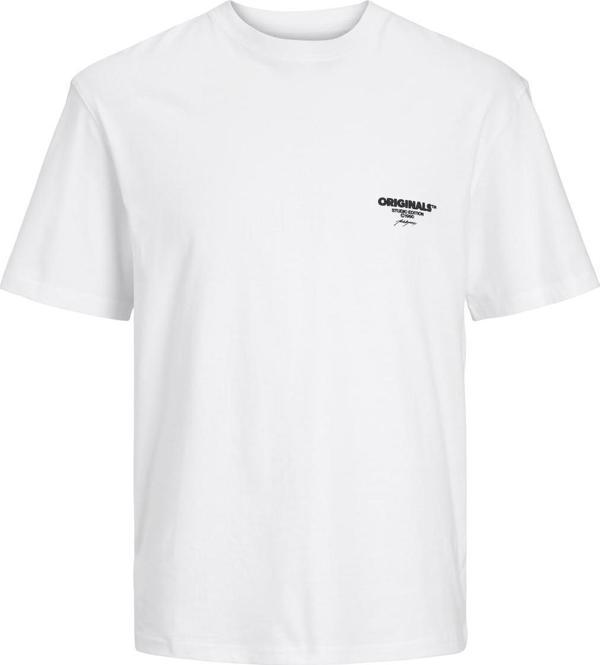 Jack Jones Jorbora Brandıng Tee Ss Crew Neck Blk Erkek Beyaz Tshirt 12256494-01 - Image 1