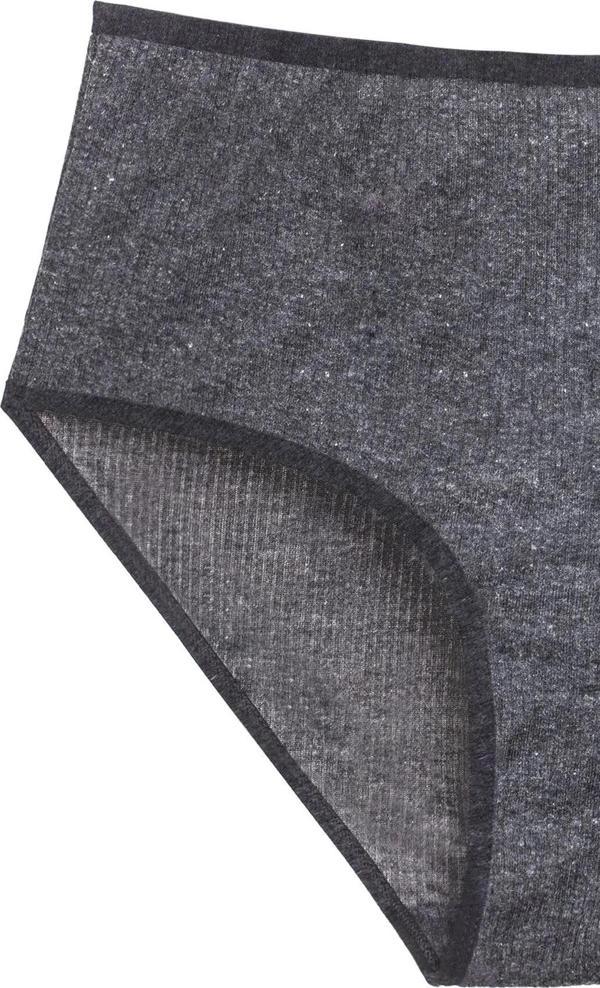 4'lü Yeni Seri Renkli Yüksek Bel Fitilli Ribana Bato Külot Antrasit - Image 1