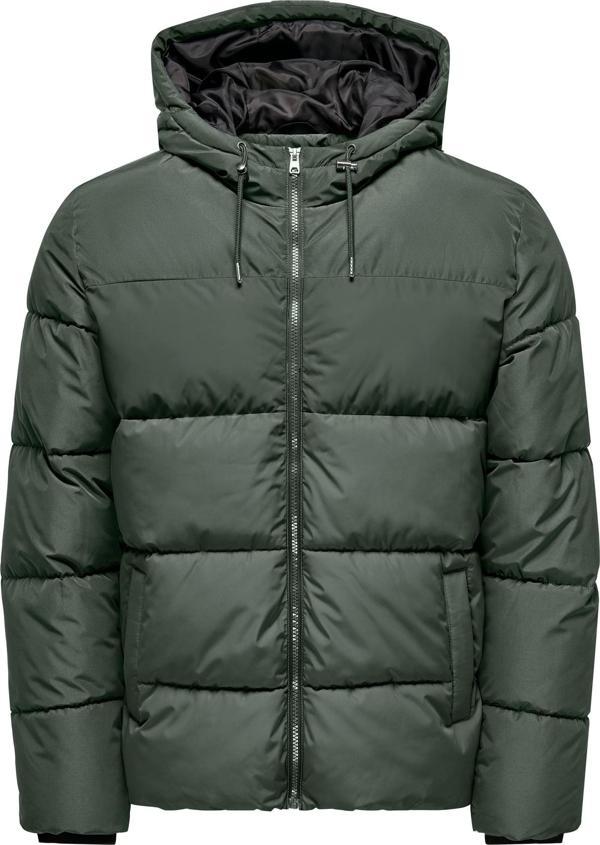 Only & Sons Onsmelvın Lıfe Hood Puffer Jacket Otw Vd Erkek Antrasit Mont 22020857-16 - Image 1