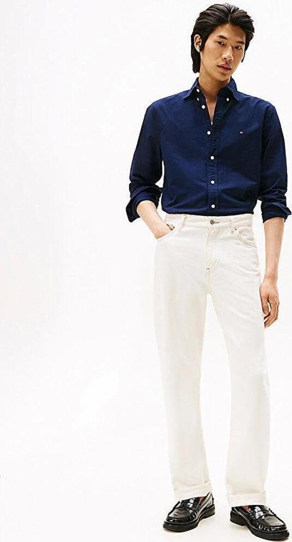 Tommy Hilfiger Erkek  Solid Heritage Oxford Lacivert Gömlek MW0MW357740G0 - Image 1