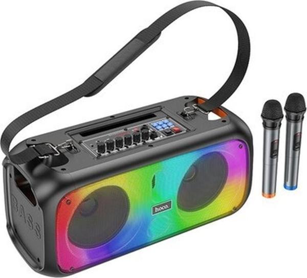 Hoco BS54 Party Çift Mikrofonlu Bluetooth Rgb Kablosuz Hoparlör - Siyah - Image 1