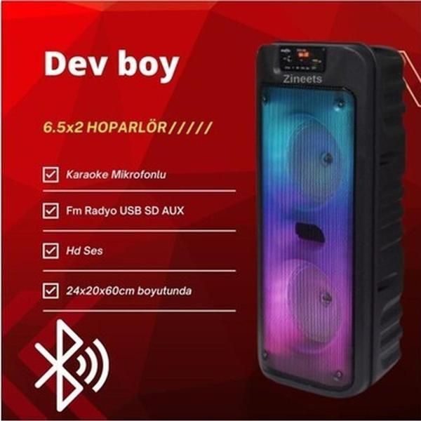 Nikadu Işıklı Büyük Boy Party Box Bluetooth Hoparlör Taşınabilir Şarjlı Ses Sistemi Radyolu Karaoke Mic - Image 1