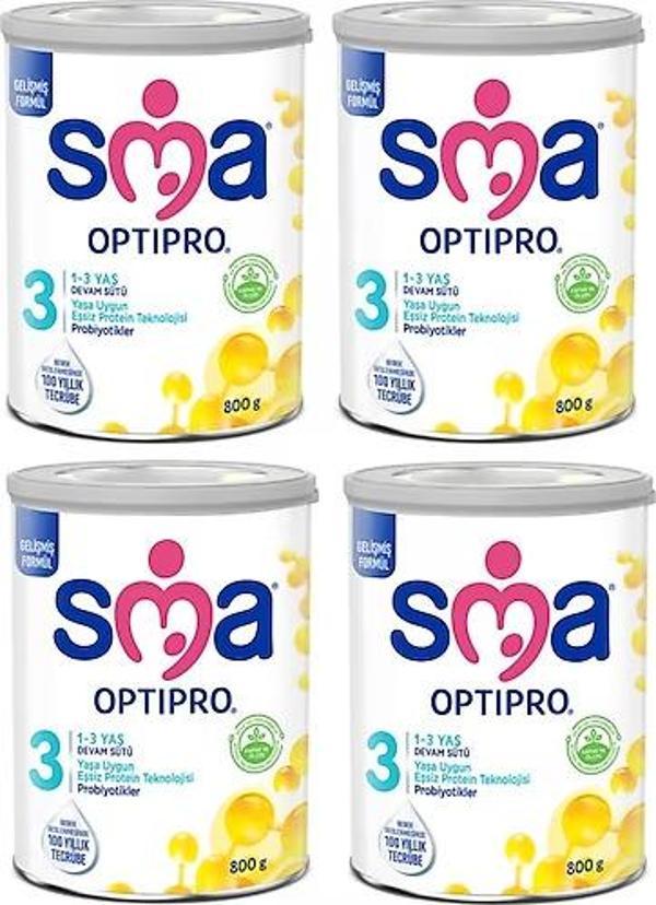 Sma mama Optipro 3 Devam Sütü 1 - 3 Yaş 4 x 800 G - Image 1