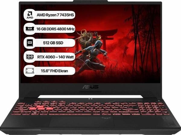 Tuf FA507NVR-LP158 Ryzen 7 7435HS 64GB 512GB SSD Rtx 4060 8gb 140W 15.6" Taşınabilir Bilgisayar - Image 1