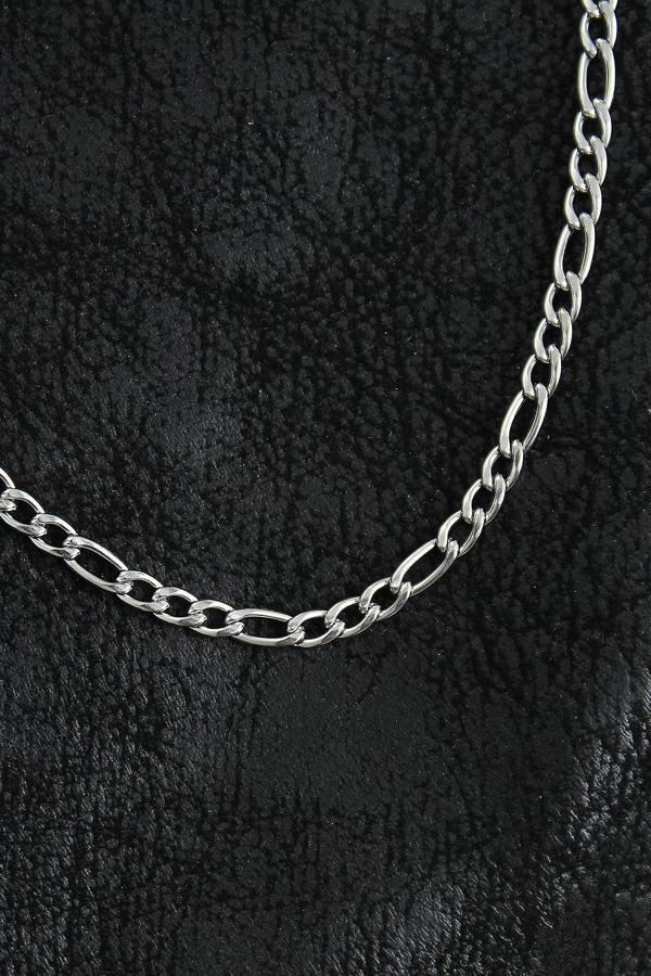 Bakımlı Erkek için Silver Çelik Klasik Figaro Zincir Stil Kolye - Image 1
