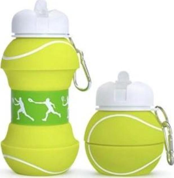 Büro Ev Ofis Hediyesi için 550ML Tenis Topu Stil Mini Akordiyon Su Matarası - Image 1