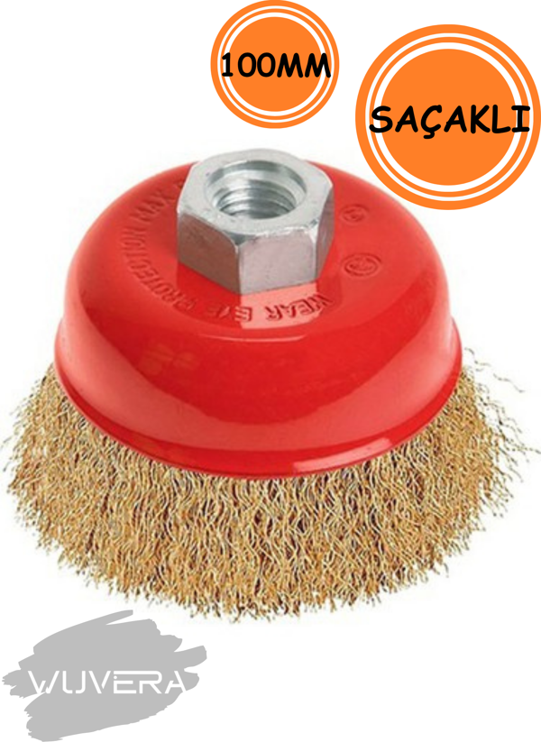Wuvera 100 mm Saçaklı Çanak Fırça – Metal Temizlik ve Zımpara İşlerinde Yüksek Performans - Image 1