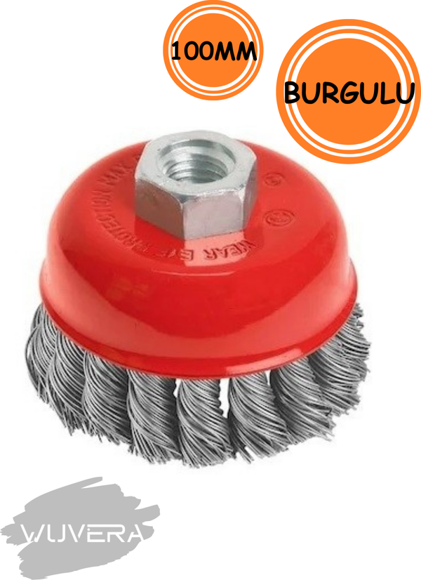 Wuvera 100 mm Burgulu Çanak Fırça – Metal ve Taş Yüzeyler İçin Profesyonel Temizlik Aracı - Image 1