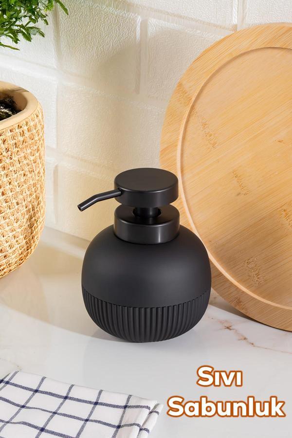 Porsima 3118 Banyo ve Mutfak Sıvı Sabunluk 450ML Siyah - Image 1
