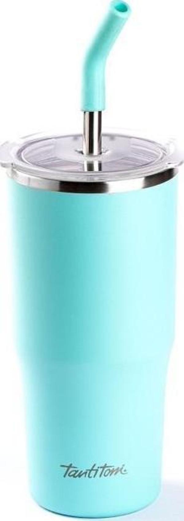 TANTİTONİ MAVİ 2 FONKSİYONLU ÇİFT KATMANLI PİPETLİ TERMOS BARDAK 700ML - Image 1