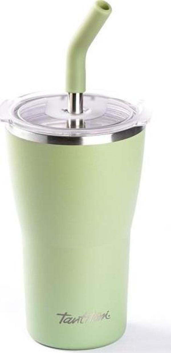 Tantitoni YEŞİL 2 KAPAKLI ÇİFT KATMANLI TERMOS BARDAK 410ML - Image 1