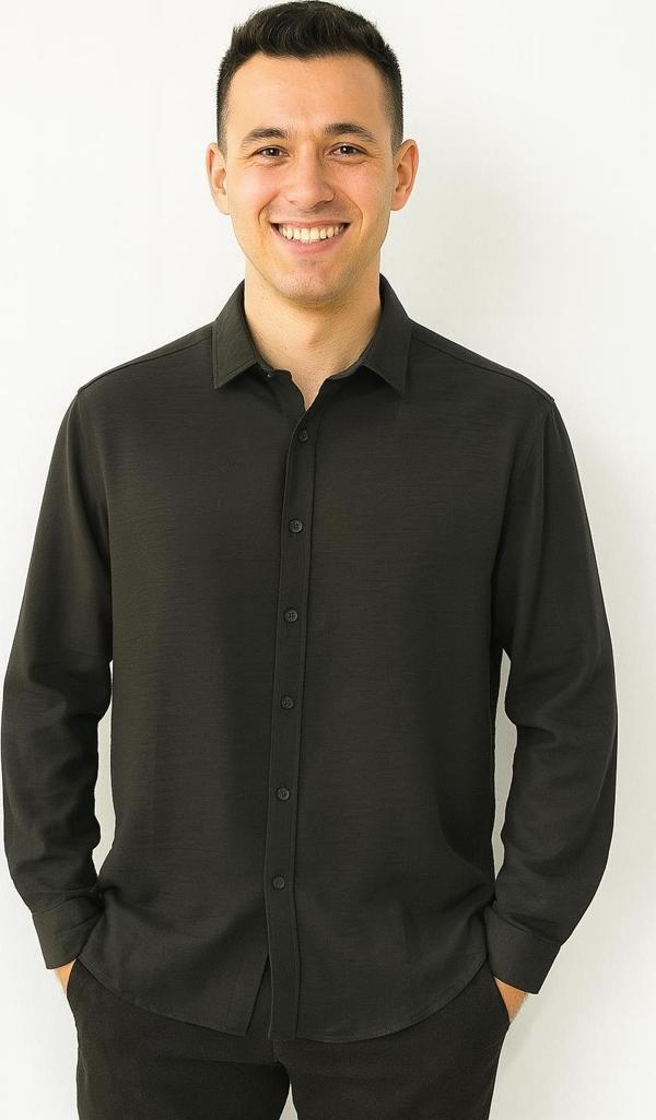 Huffa Erkek Pamuklu Müslin Uzun Kol Gömlek 7359 - Image 1