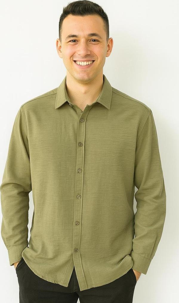 Huffa Erkek Pamuklu Müslin Uzun Kol Gömlek 7359 - Image 1