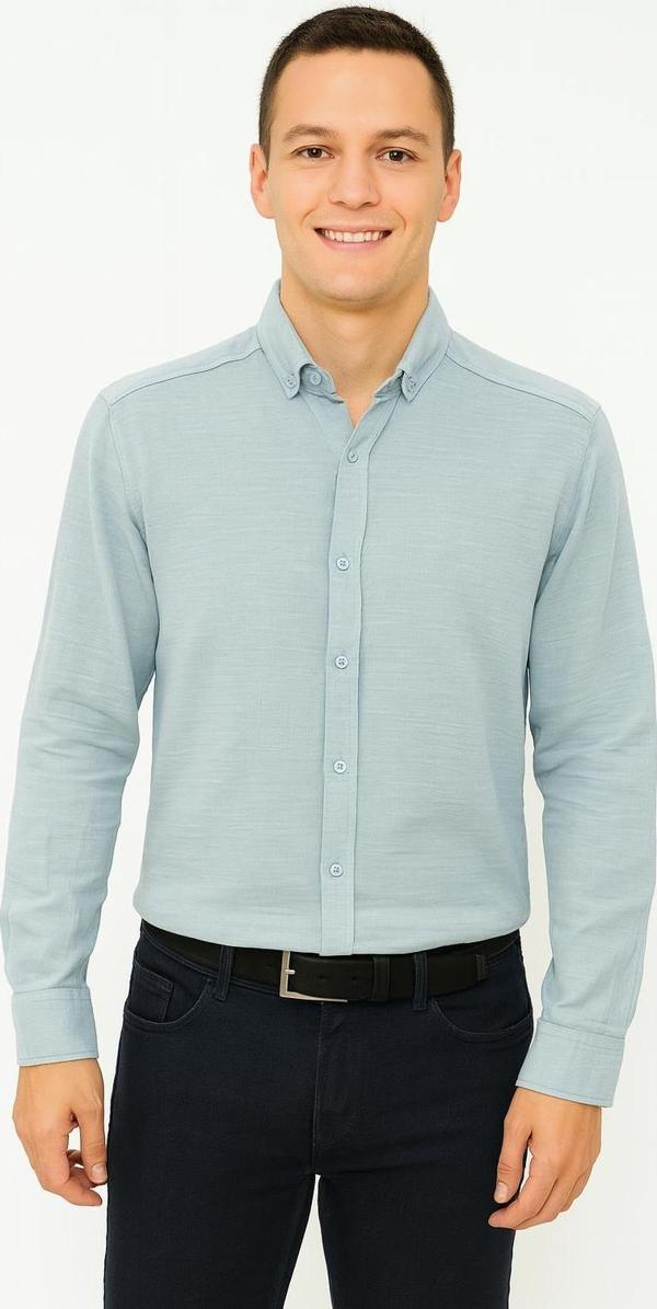 Panotti Erkek Pamuklu Keten Uzun Kol Gömlek 7360 - Image 1