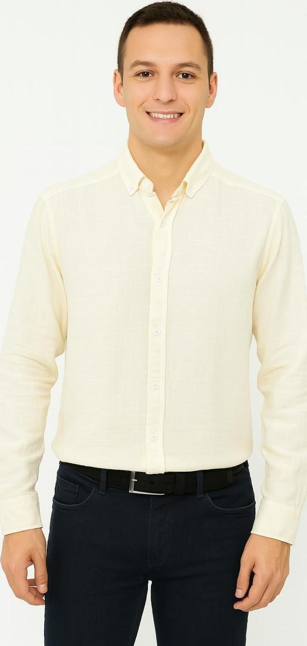 Panotti Erkek Pamuklu Keten Uzun Kol Gömlek 7360 - Image 1