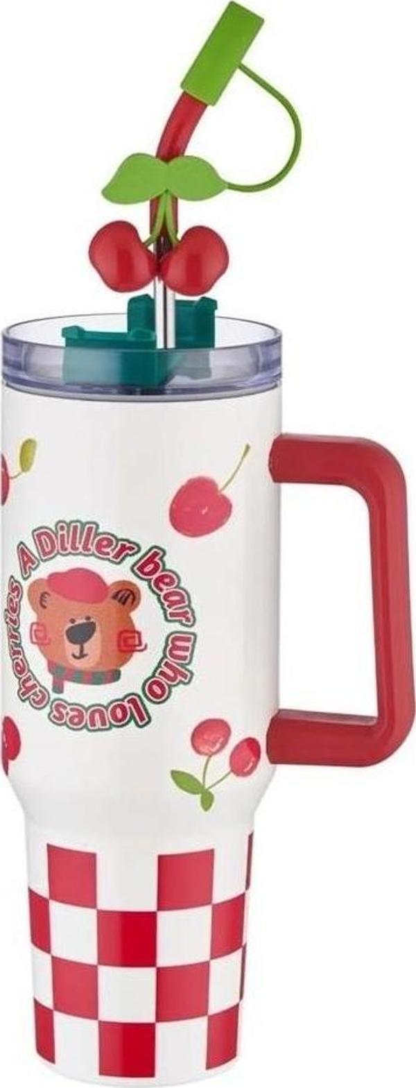 Diller Çelik Termos Paslanmaz Kiraz 1200 Ml D9221 - Image 1