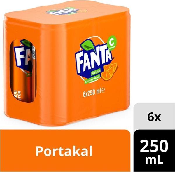 Fanta Portakal Aromalı Gazoz 6x250 Ml Kutu - Image 1