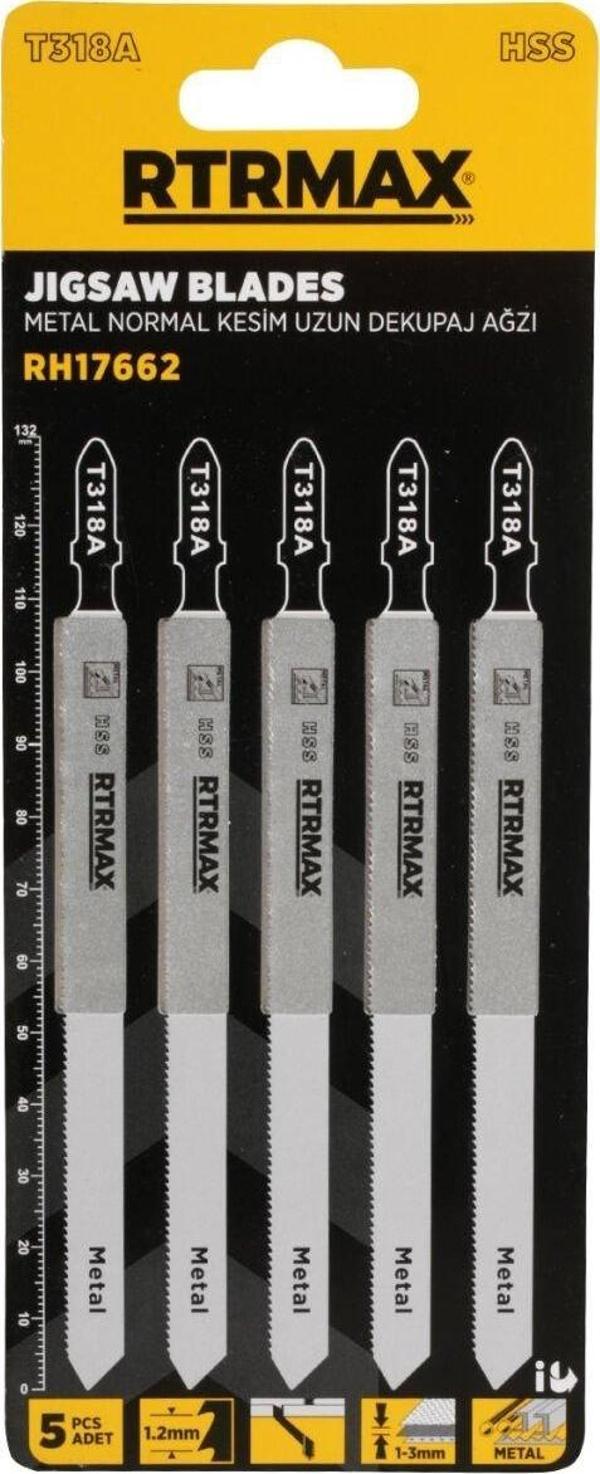 RH17662 Rtrmax Metal Normal Kesim Uzun Dekupaj Ağzı - T318A Model 132 mm - 5 Adet - Image 1