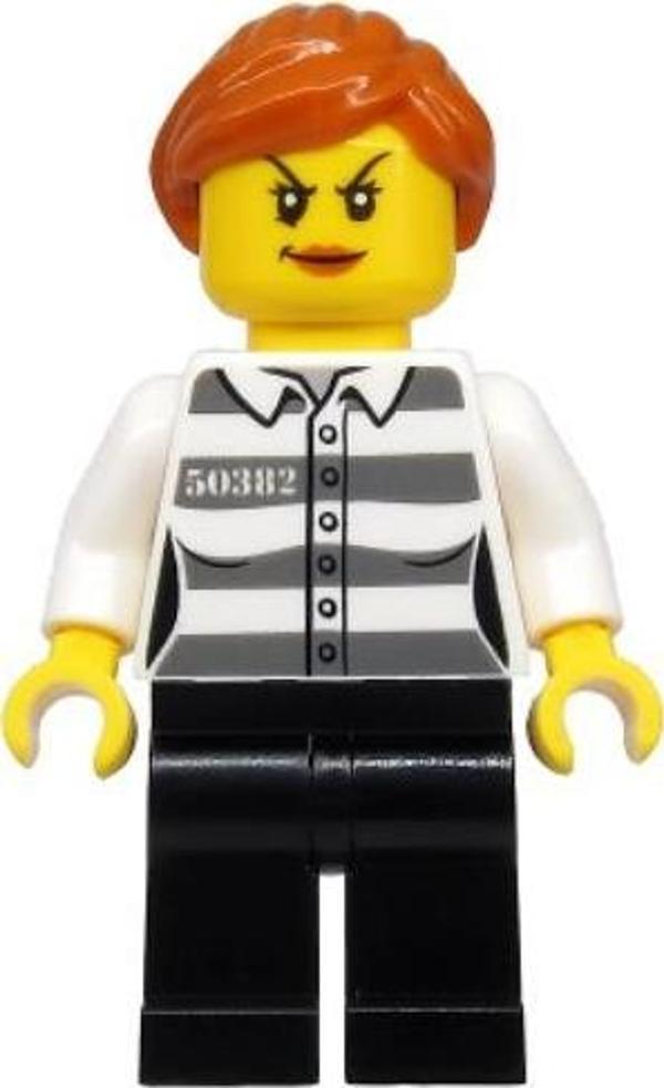 Lego Minifigür - Police - Jail Prisoner 50382 Prison Stripes cty1129 - Image 1